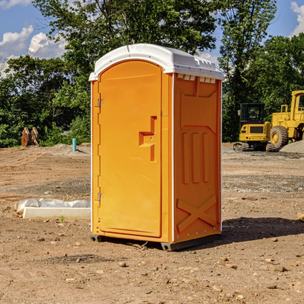 how often are the portable restrooms cleaned and serviced during a rental period in Prestbury